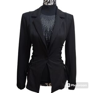 Olivia Jordan Sleeveless Mock Neck Top W/ Shein EZWear Tie Sides Blazer